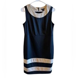Anne Taylor Black and Tan Sleeveless Dress Sz 10P